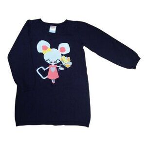 Gymboree Girls Sweater Dress – Size 18-24M, Navy Blue, 100% Cotton, Embroidered